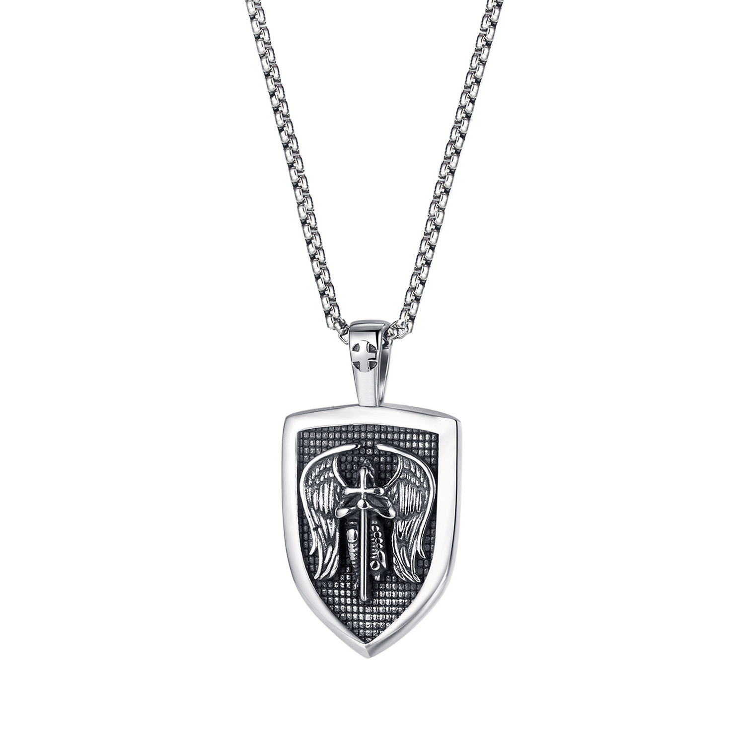 St Michael Necklace for Men Women Archangel Protect Angel Guardian Saint Michael Amulet Shield Protection Unique Jewelry Gift