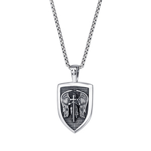 St Michael Necklace for Men Women Archangel Protect Angel Guardian Saint Michael Amulet Shield Protection Unique Jewelry Gift