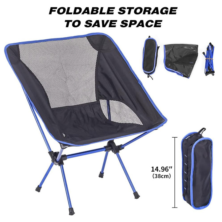 Compact Backing  Lawn Chair Aluminum Portable Camping Chair Lightweight Foldable Outdoor Chair for Hiking Beach