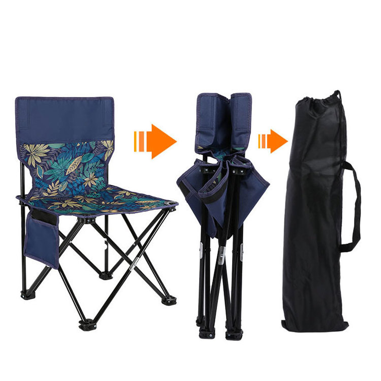 Yijie M Size The back upholstery is made of 600D oxford fabric Outdoor Folding Chair Camping Chair with mesh pocket on one side