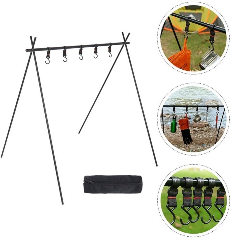 Camping Shelf Storage Clothes Hanger Hanging Rack Foldable Tools Multifunctional Barbecue Picnic Hiking