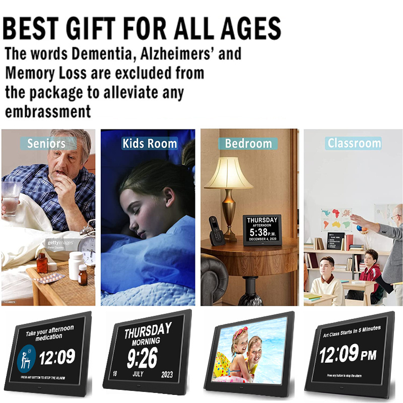 Yes Digital Flip Rechargeable Electronic Show Days Date Dementia Clock