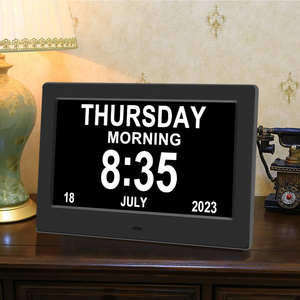 MP3 Flip With Millisecond 7 8 9 10 Inch Memory Loss Dutch Large Display Digital Calendar Wall Dementia Clock