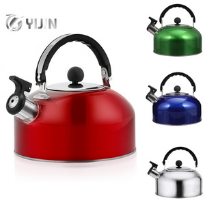 Factory cheap price economic kettle with color painting stainless steel whistling tea kettle