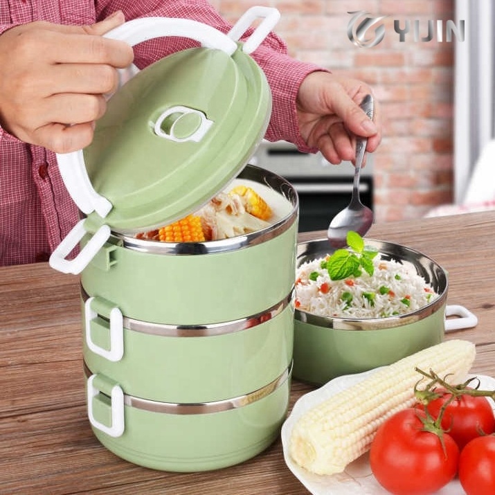 Heat preservation multi layer leakproof portable food container bento stainless steel lunch box for adults kids