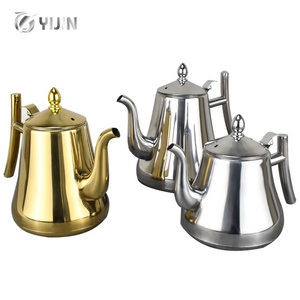 Arabic tea pot stainless steel tea kettle with infuser coffee pot