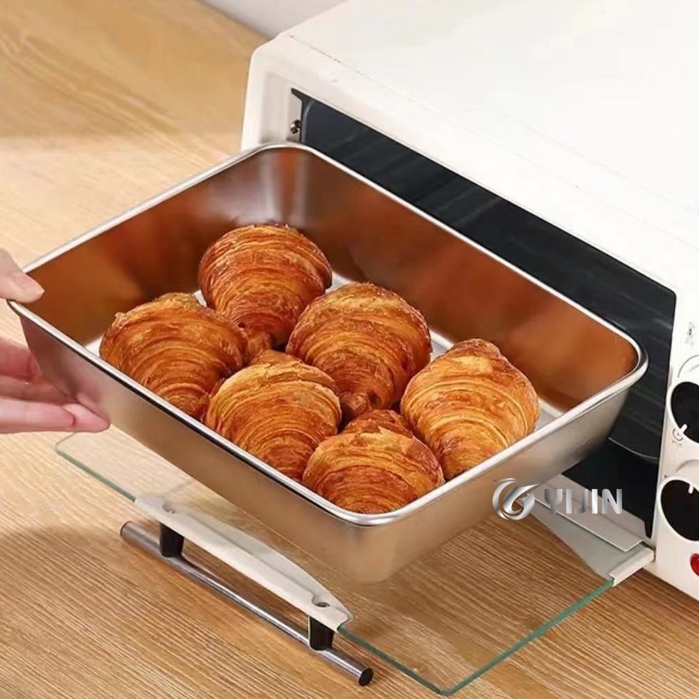 Bakery oven use cookie bbq food baking pan serving tray stainless steel baking tray