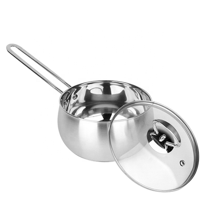 Factory manufacturer cooking pot cookware set deep stainless steel soup pot with single handle