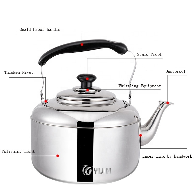 Hot sell restaurant home 1L 2L 3L 4L 5L water tea coffee kettle stainless steel whistling kettle