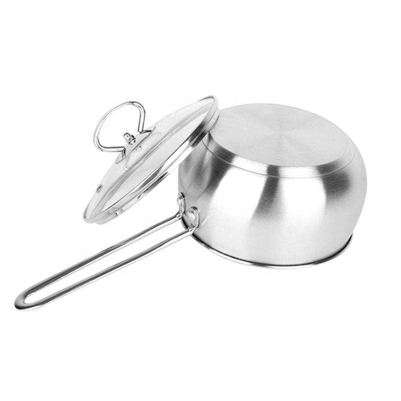 Factory manufacturer cooking pot cookware set deep stainless steel soup pot with single handle