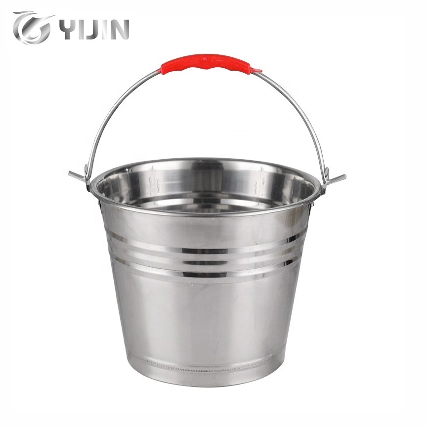 Various capacity ice wine beer champagne milk stainless steel water bucket with plastic handle