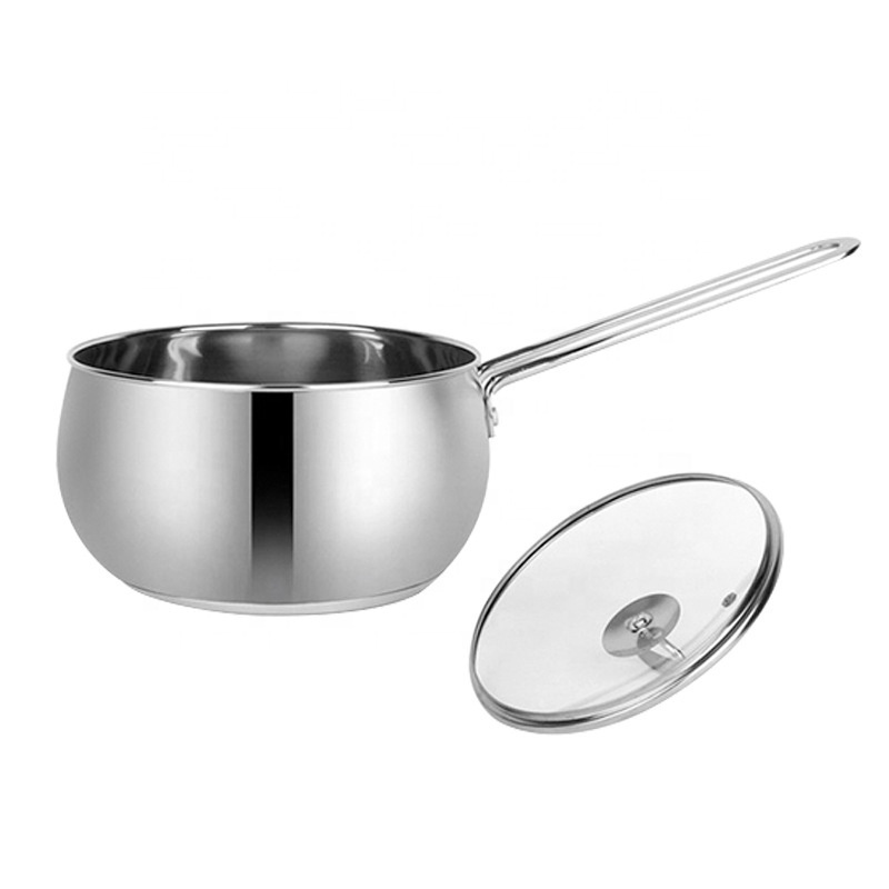 Factory manufacturer cooking pot cookware set deep stainless steel soup pot with single handle