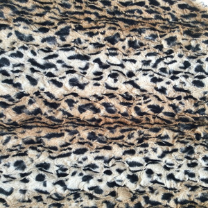 Artificial Pelt Leopard Faux Fur Printed Polyester Minky Soft Plush Fabric For Baby Blanket