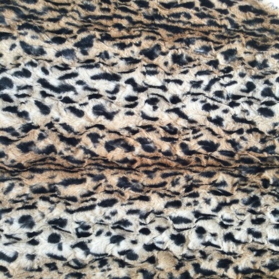 Artificial Pelt Leopard Faux Fur Printed Polyester Minky Soft Plush Fabric For Baby Blanket