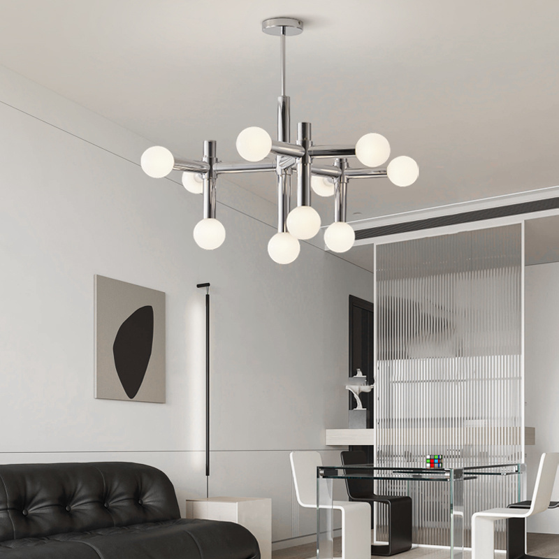 Modern Chandeliers 10-Lights Contemporary Pendant Lighting Height Adjustable Light Fixture for Living Rooms Bedroom Kitchen