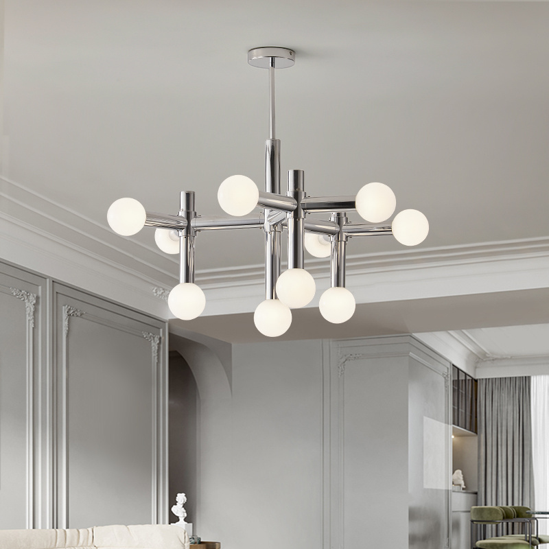 Modern Chandeliers 10-Lights Contemporary Pendant Lighting Height Adjustable Light Fixture for Living Rooms Bedroom Kitchen