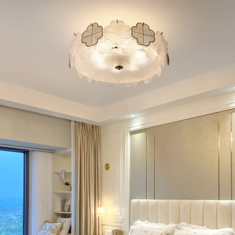 Warm Bedroom Flower Ceiling Light Romantic Star Ceiling Lamp Now Simple Living Room Ceiling Lamp Tricolor Dimming