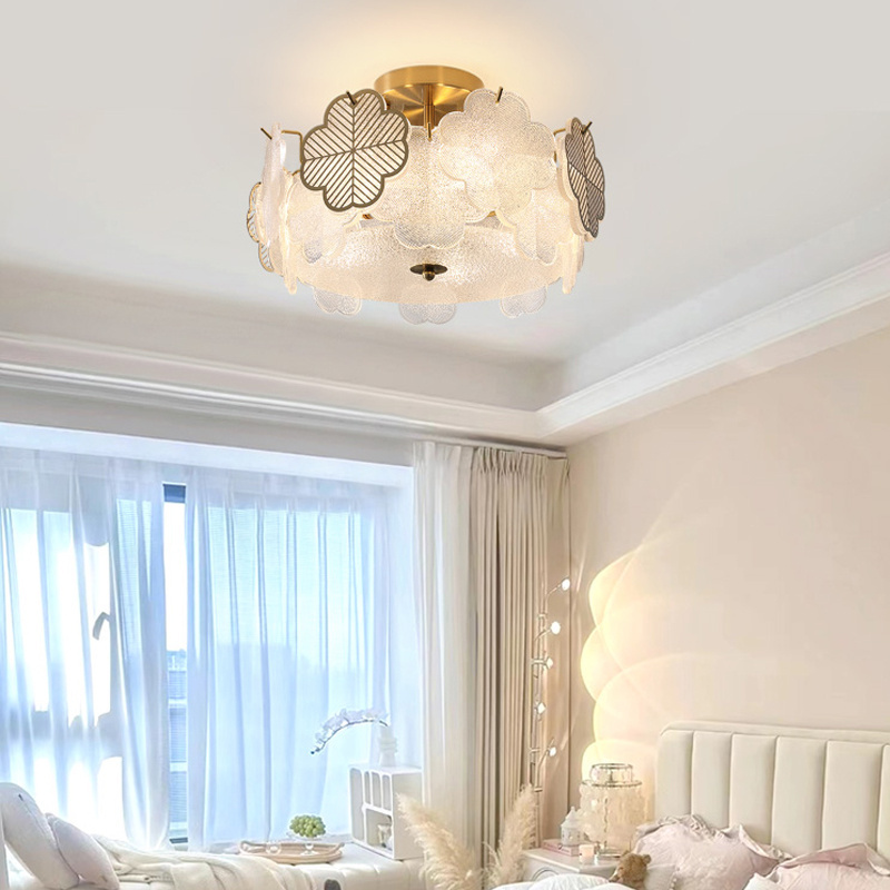 Warm Bedroom Flower Ceiling Light Romantic Star Ceiling Lamp Now Simple Living Room Ceiling Lamp Tricolor Dimming