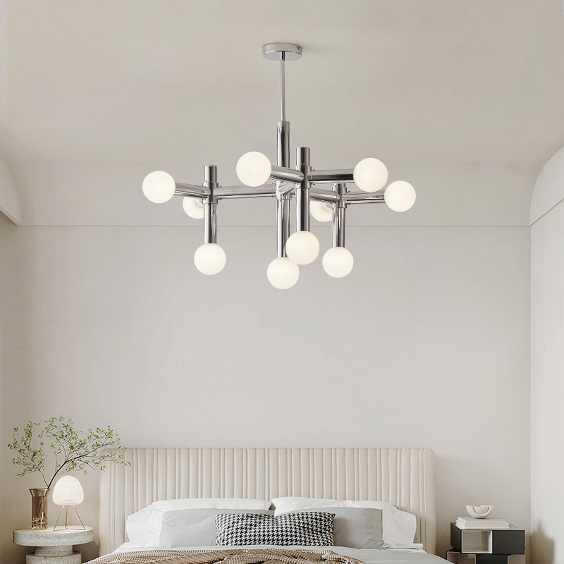 Modern Chandeliers 10-Lights Contemporary Pendant Lighting Height Adjustable Light Fixture for Living Rooms Bedroom Kitchen