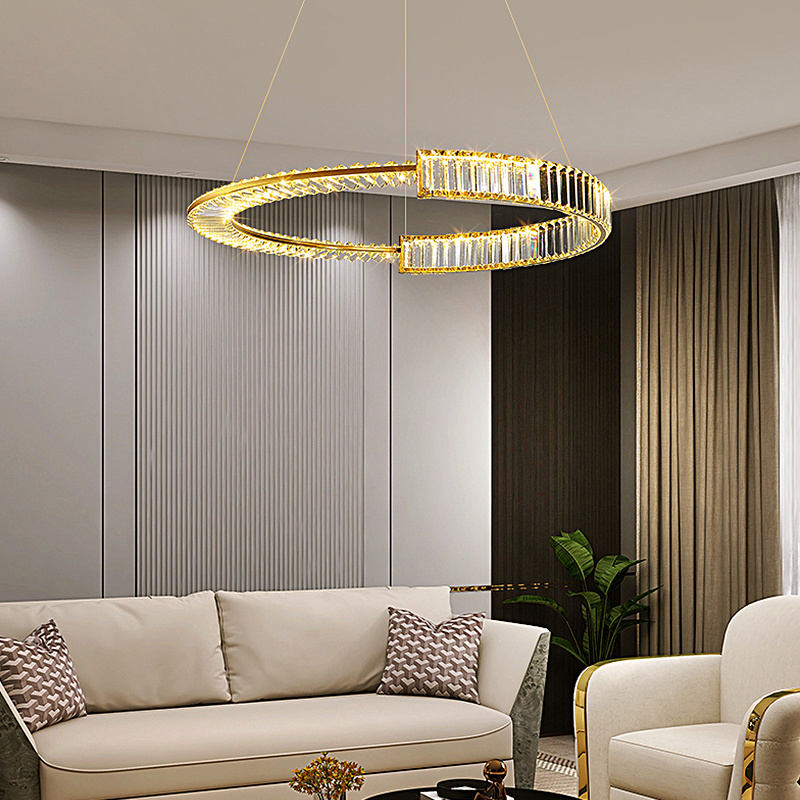 Chandelier for Living Kitchen Hotel Round Adjustable Height Flush Mount Ceiling Light for Living Room Bedroom Entryway