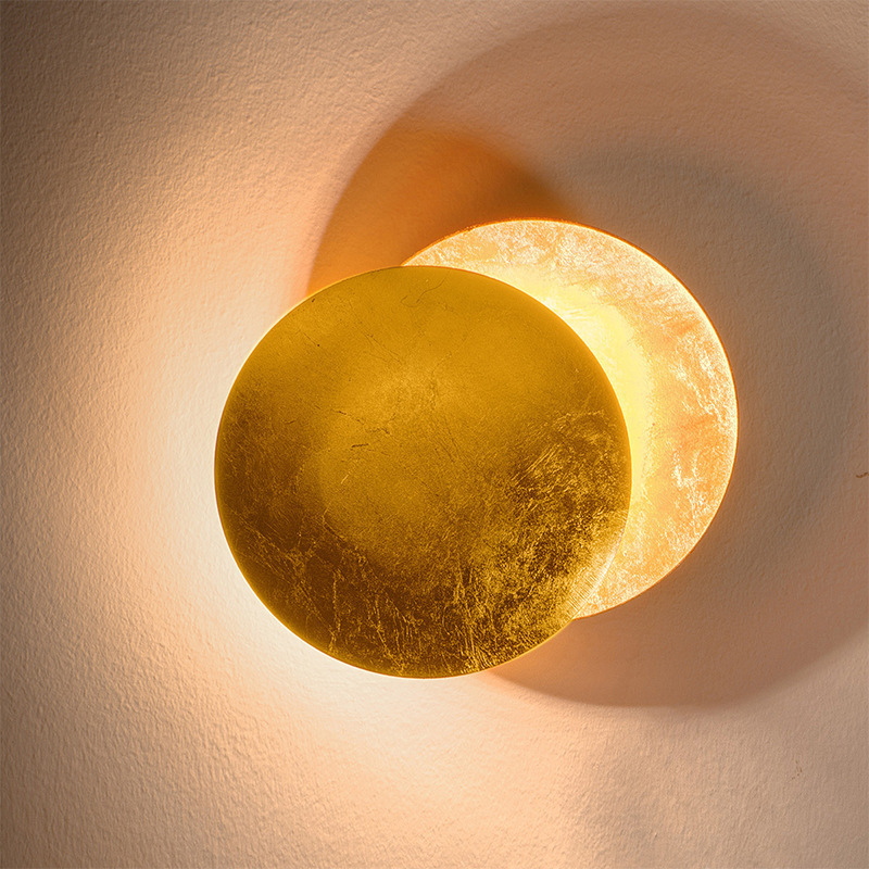 Modern Creative Moon Wall Lights Eclipse Gold Copper Rotated 360 Wall Sconce For Home Living Room Bedroom Bedside Aisle Decor