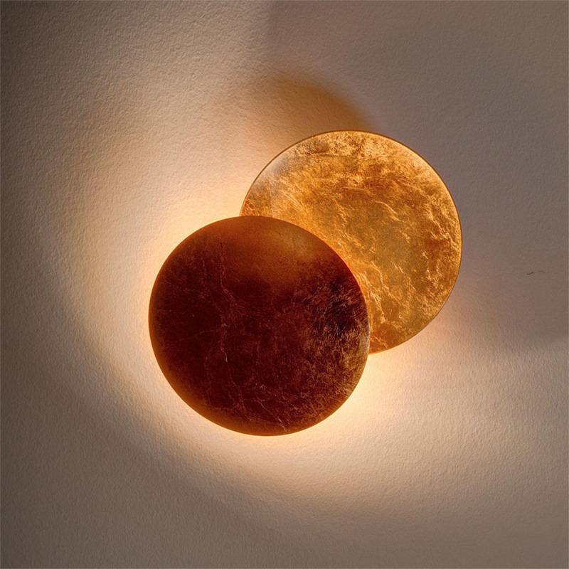 Modern Creative Moon Wall Lights Eclipse Gold Copper Rotated 360 Wall Sconce For Home Living Room Bedroom Bedside Aisle Decor