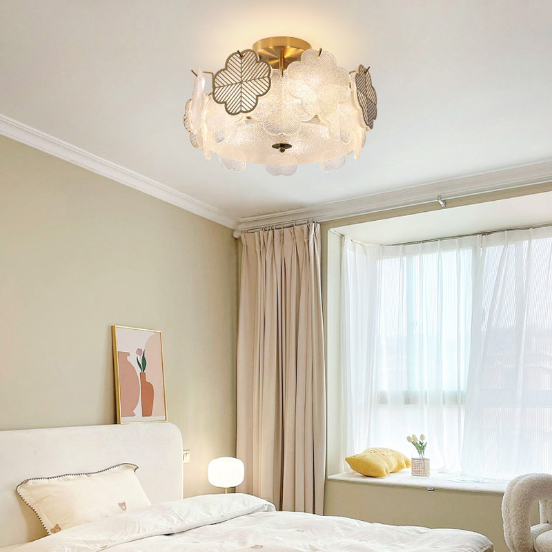 Warm Bedroom Flower Ceiling Light Romantic Star Ceiling Lamp Now Simple Living Room Ceiling Lamp Tricolor Dimming