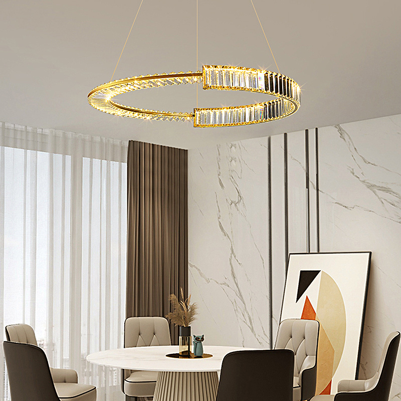 Chandelier for Living Kitchen Hotel Round Adjustable Height Flush Mount Ceiling Light for Living Room Bedroom Entryway