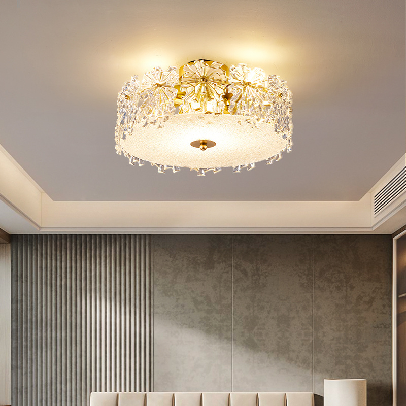 Luxury Glass Ceiling Chandelier Bedroom Living Room Hanging Light Restaurant French  Multi Head Led Pendant Lamp