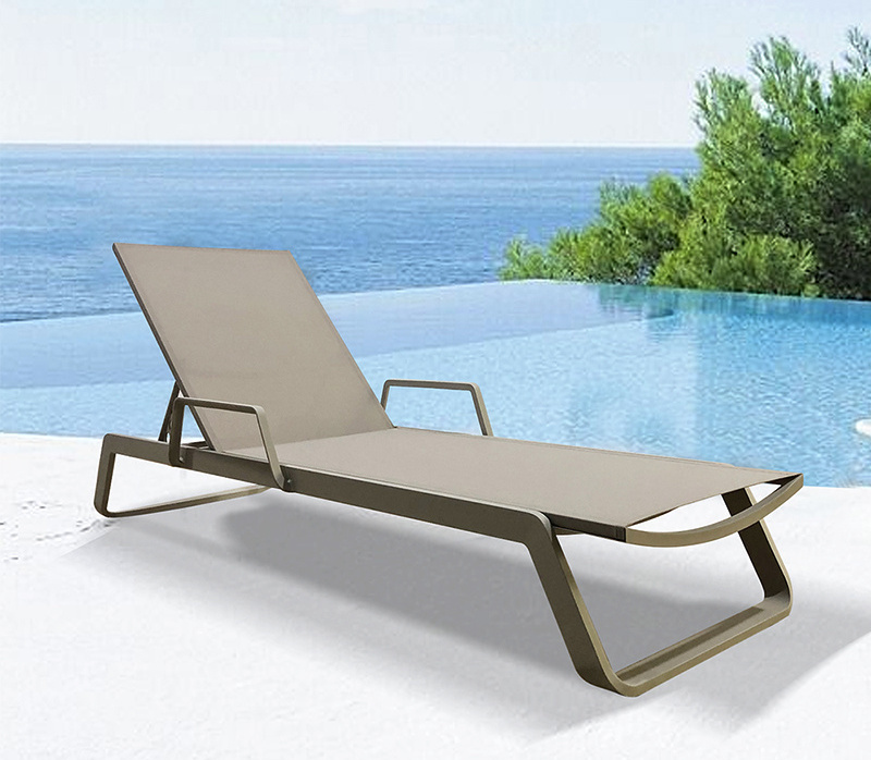 European Design Stackable Aluminum Garden Chaise Sun Lounger Outdoor Furniture Loungers For Beach Pool