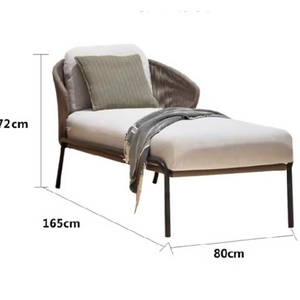 Outside Lounger Aluminum Frame Sunbed Villa Rattan Outdoor Sunbathing Pool Garden Lounge Chair for Hotel