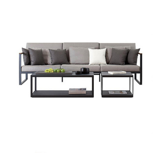 Luxury Garden Corner Sofa Set with Coffee Table Bench and Stool for Leisure Garden Outdoor Furniture