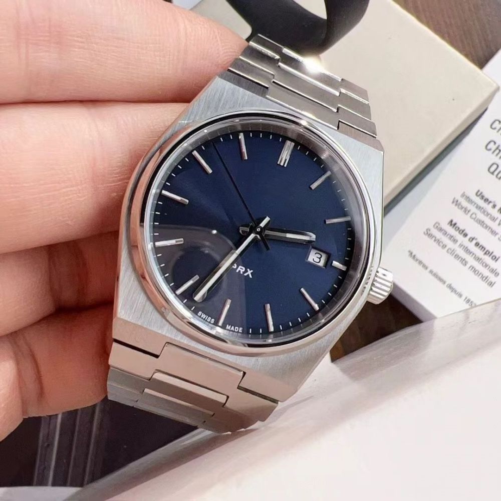 Wholesale Luxury Stainless Steel Tissotss PRX Brand Blue Sunray Dial Bracelet Wrist Watch T1374101104100