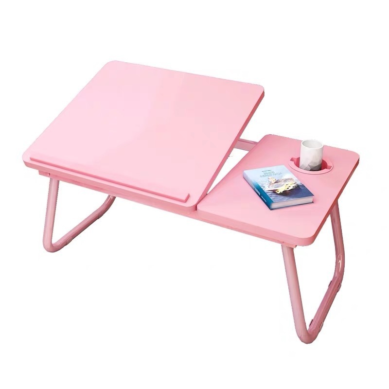 Wood Desktop Metal Base Angel Adjust Laptop Desk With Cup Holder Tablet Drawing Board Bed Use Mini Tray Table