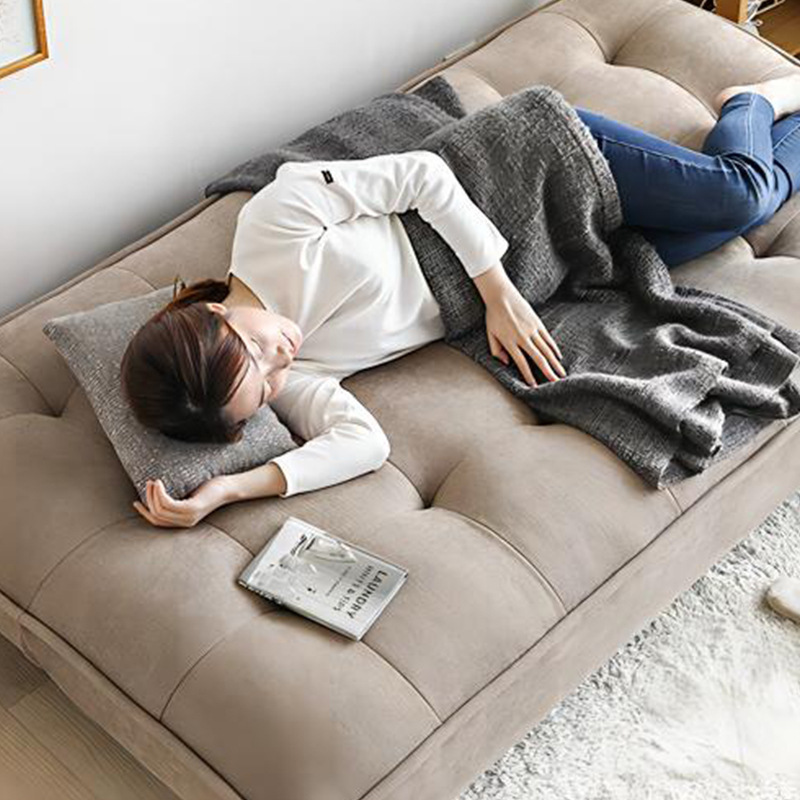 Modern Sofa Bed Three People Seat Folding Small Living Room Lazy Sofa Dual-Purpose Fabric Reclining Sofa