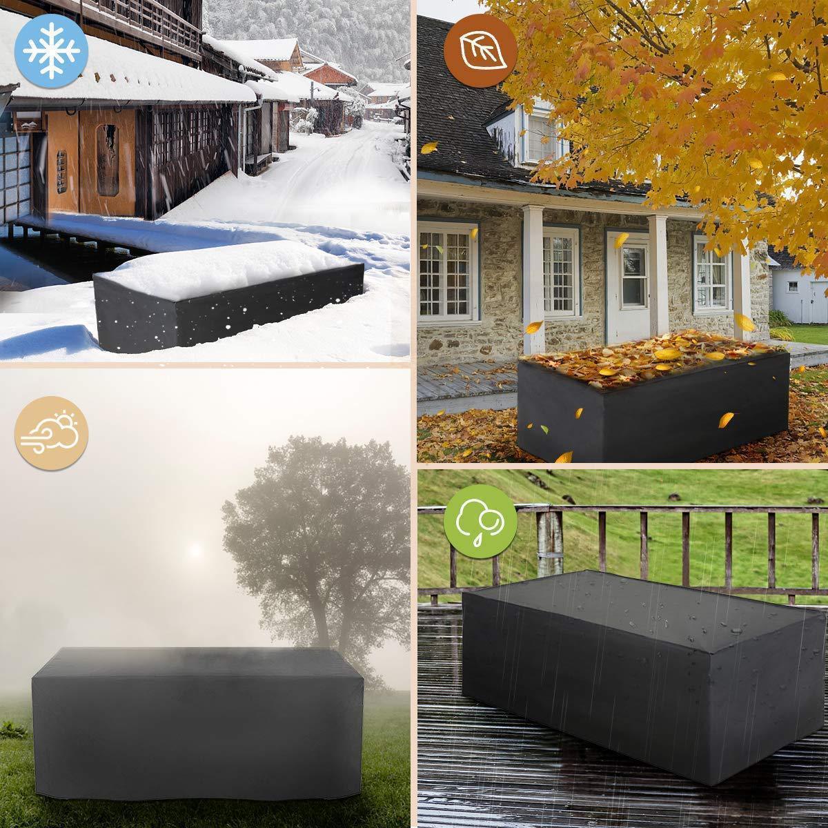 Black Oxford Cloth Furniture Cover Outdoor Garden Yard Waterproof Dust Proof Desk Chair Covers