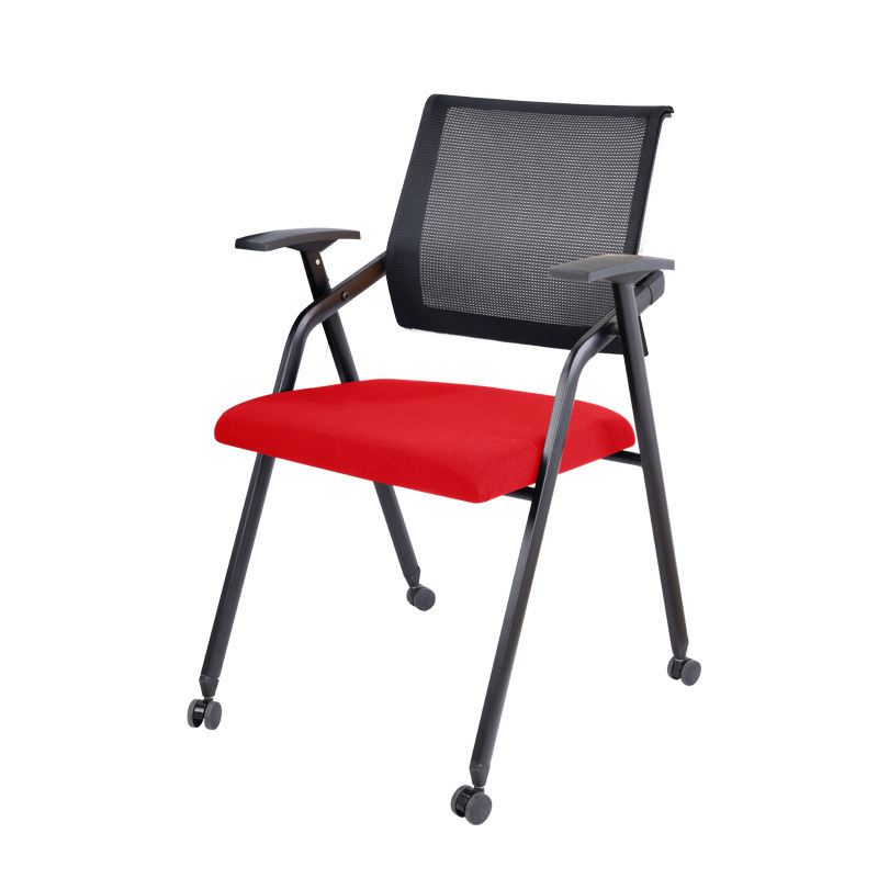 Wholesale Metal Base Swivel Training Chair Mesh Back Fixed Armrest Learning Foldable Conference Staff Office Chair