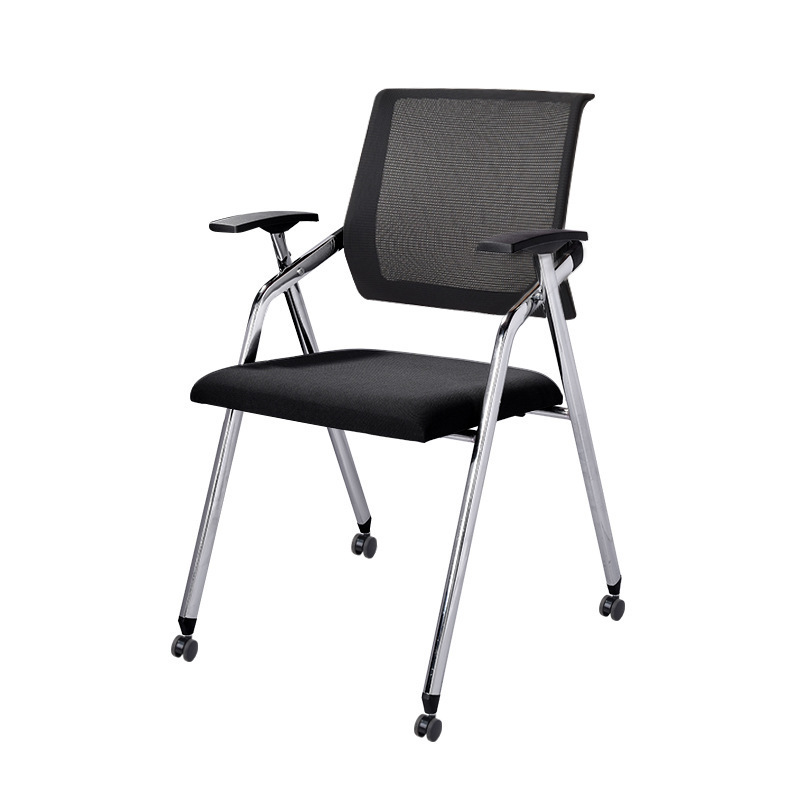 Wholesale Metal Base Swivel Training Chair Mesh Back Fixed Armrest Learning Foldable Conference Staff Office Chair