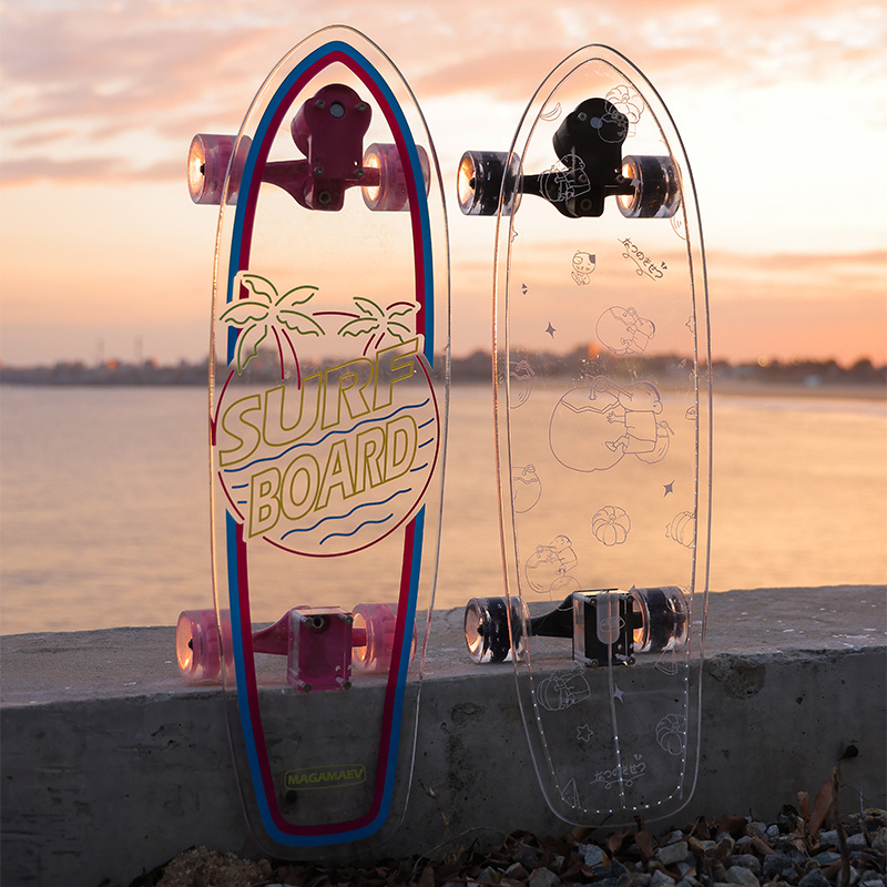 Wholesale Products Clear Acrylic Skateboard Custom Clear Transparent Skateboard