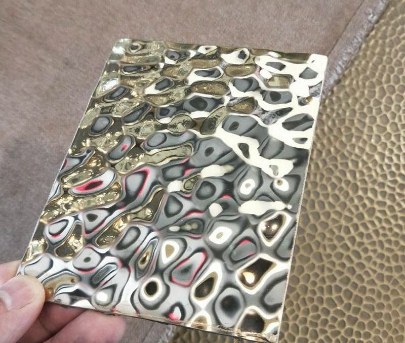 Golden Water Ripple Pattern Plate Mirror Stainless Steel Sheet