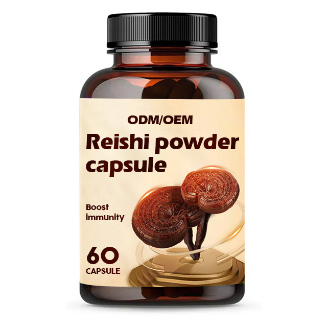 OEM Immunity Boosters Herbal Organic Reishi Mushroom Shell Broken Spore Powder Capsules Ganoderma Lucidum Spore Powder Capsules