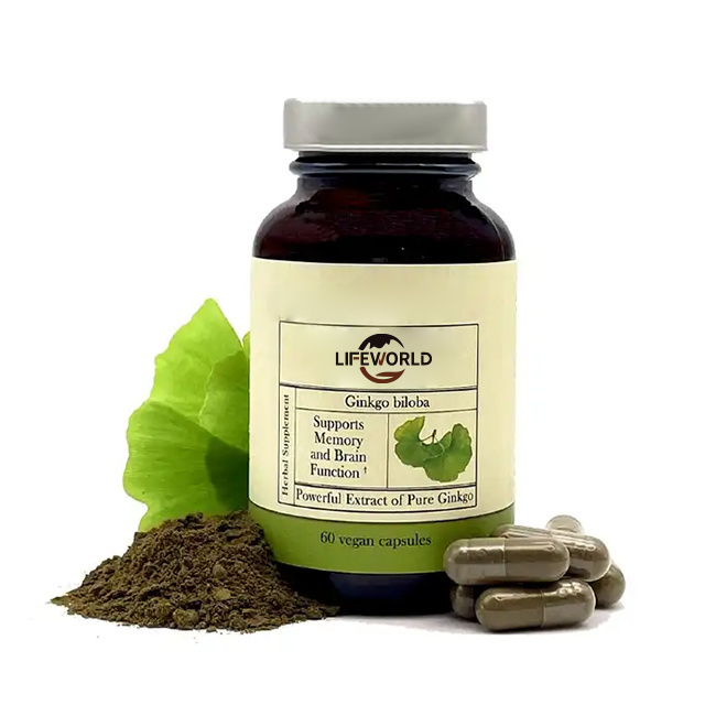 Private Label Custom Bespoke Formulation Herbal Health Food Regulate Blood Ginkgo Biloba Extract Powder Ginkgo Biloba Capsules