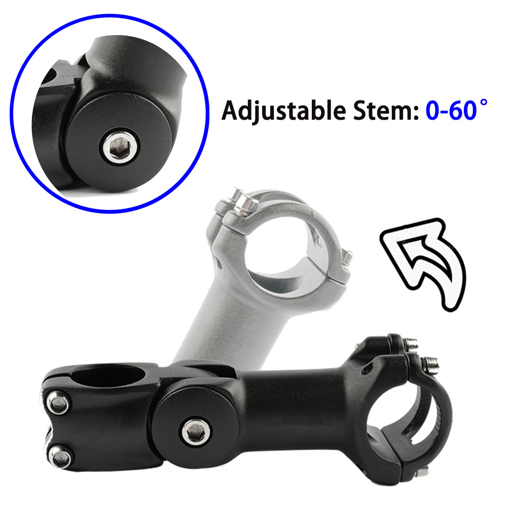 Custom Bicycle Stem  25.4 31.8 90mm 110mm 60 Degree Adjustable Handlebar Bike Stem for Most Bicycle Road Bike, MTB, BMX, Cycling