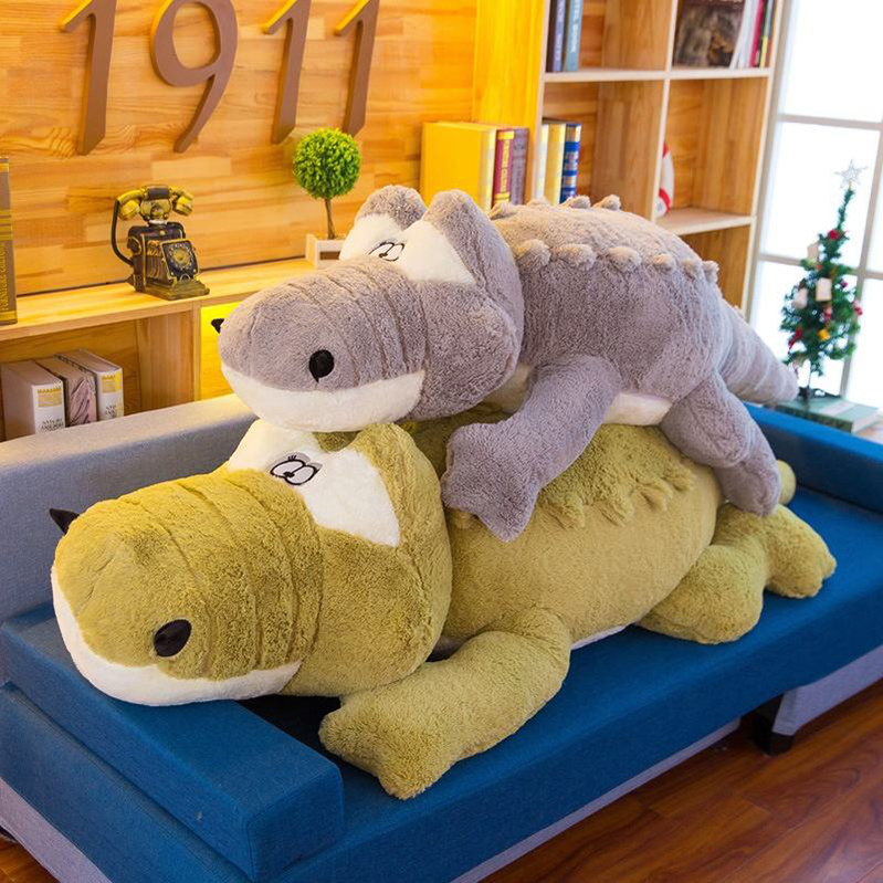 Giant Crocodile Pillow Huge Stuffed Animal Plush Toy Soft Sleeping Bed Cartoon Plushies Big Size Long Cushion Kid Toy