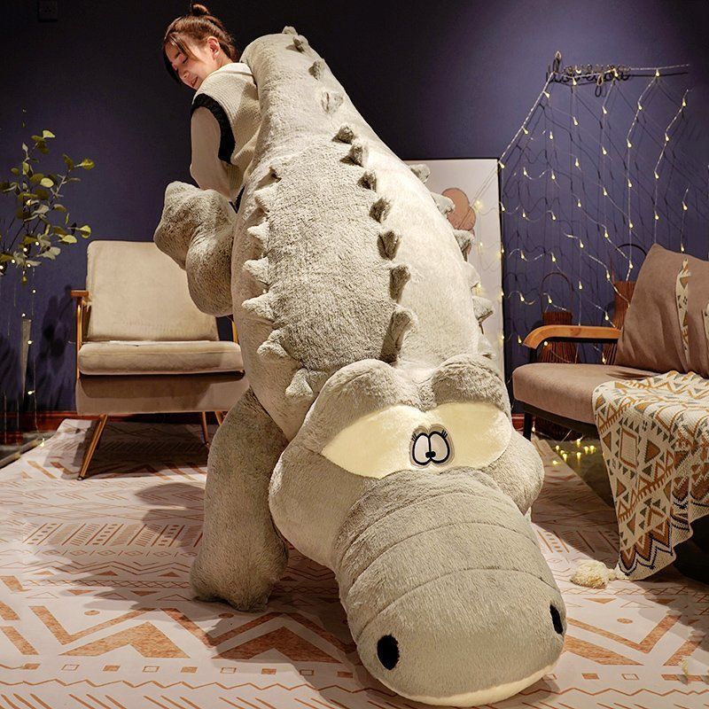 Giant Crocodile Pillow Huge Stuffed Animal Plush Toy Soft Sleeping Bed Cartoon Plushies Big Size Long Cushion Kid Toy