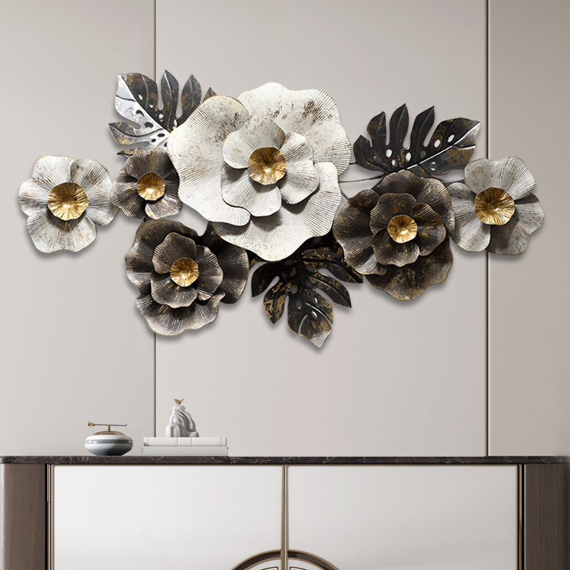 Popular Nordic Style Metal Flower Wall Decor Creative Metal Floral Wall Decoration For Bedroom, Living Room Indoor Wall Art