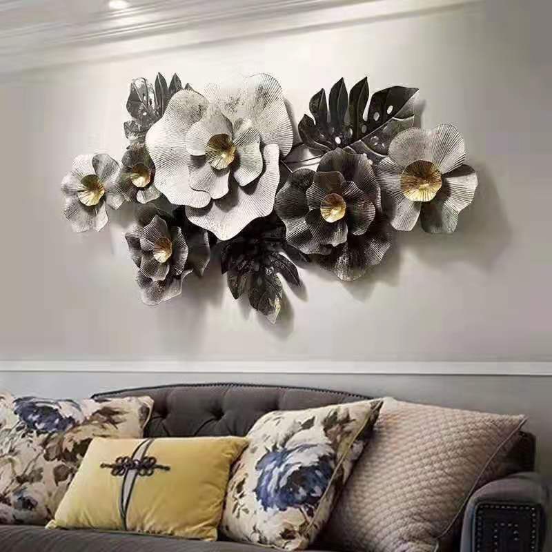 Popular Nordic Style Metal Flower Wall Decor Creative Metal Floral Wall Decoration For Bedroom, Living Room Indoor Wall Art