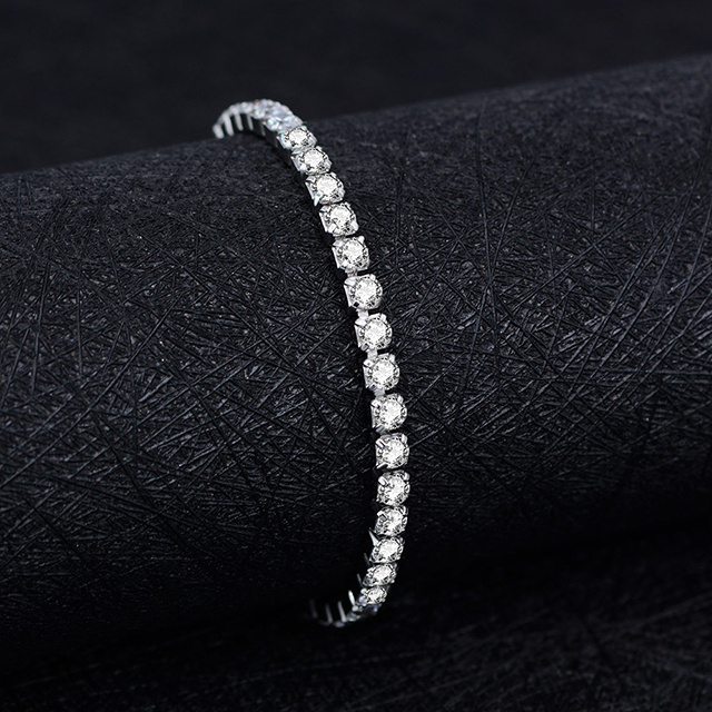 925 Sterling silver tennis bracelet 2.5mm diamond adjustable  bracelet tennis bracelet