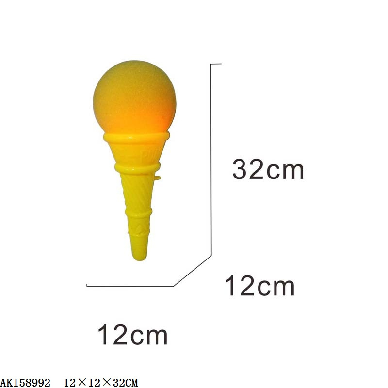 NEW BIG SIZE  32 CM WITH LIGHT  Ice Cream Shaped Shooter Punch Cone Shooter Sponge Ball  Toys FOR KIDS With String