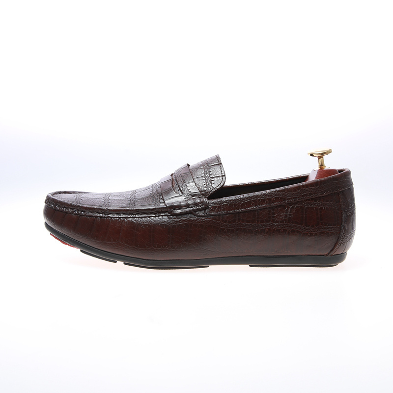 Flat Shoes Quality First Class Leather Loafers Solid Breathable Slip-On Soft Sole Shoes for Men